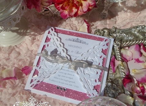 Esküvői meghívó glitterekkel  - Csupa ragyogás -