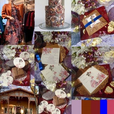 Bronz és pasztell lila színek kavalkádja őszi esküvőkre