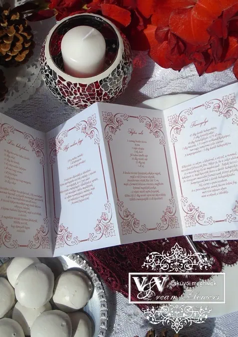 Esküvői receptfüzet köszönetajándék az Ifjú pár kedvenc receptjeivel