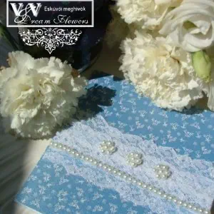 Esküvői meghívó magyaros kékfestő mintával