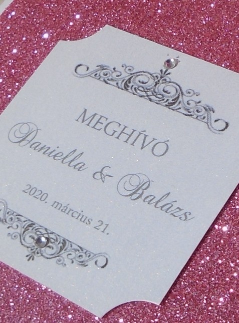 Álomszép glitteres csillogó esküvői meghívók